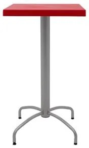 Mesa Quadrada Tramontina Gama 59 cm Alta em Polipropileno Vermelho com Base em Aço Carbono