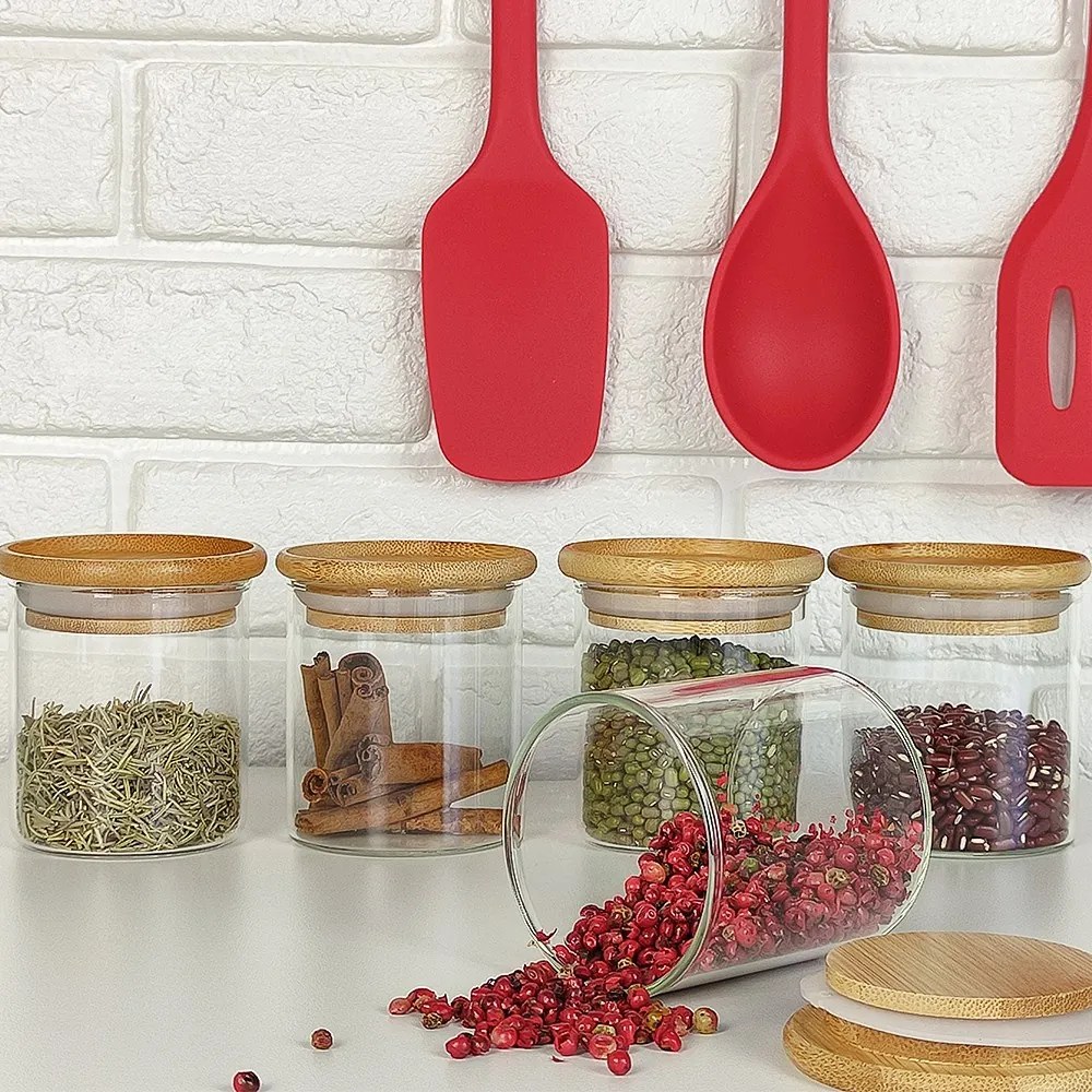 Pote para Temperos com Tampa de Bambu - 200 ml