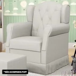 Poltrona de Amamentação Fixa Lucy Z39 Linho Off White - Mpozenato