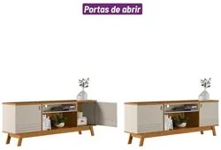 Rack para Sala TV até 75 Pol. 180cm Color L06 Nature/Off White - Mpoze
