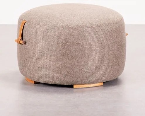 Puff Plumy Assento Fendi Puxador Madeira - 78377 Sun House
