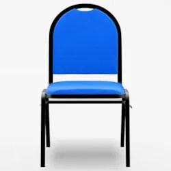 Kit 2 Cadeiras Hoteleiras Auditório Empilhável Sintético Z33 Azul - Mp