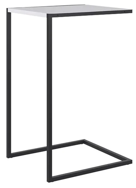 Mesa Lateral Multiuso Estilo Industrial Branco Fosco Base Metálica Preto A05 - D'Rossi