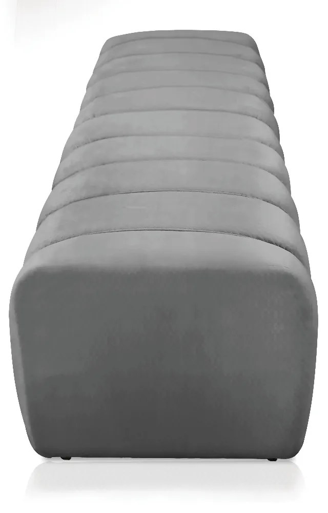 Calçadeira Olivia Queen 160 cm Veludo - D'Rossi - Cinza