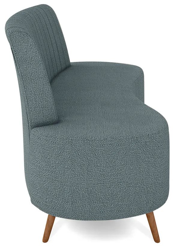 Sofá 2 Lugares Living 160cm Pé Palito Maraú Bouclê K01 - D'Rossi - Azul