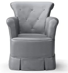 Poltrona de Amamentação Fixa com Puff Bárbara Sintético Cinza - Phoeni