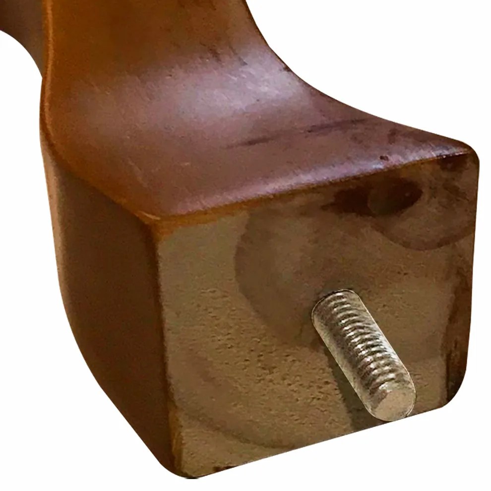 1 Pé Retrô Castanho 20 cm com Rosca Metal para Móveis D10 - D'Rossi