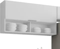 Armário de Cozinha Com Tampo CP03 170cm Pérola Branco Z34     - Mpozen