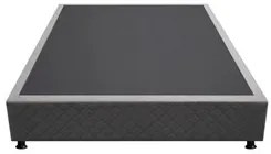 Base Box para Cama Viúva 128x188cm Liz S05 Suede Bordado Cinza - Mpoze