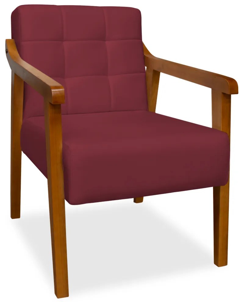 Poltrona Decorativa Vênus Veludo Bordô