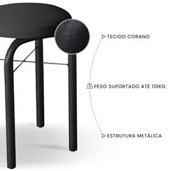 Conjunto Mesa de Cozinha Prattica Industrial 120cm com 2 Banquetas F02