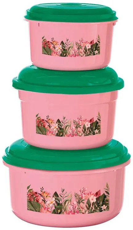 Kit Potes Redondos Tropical 3 Peças