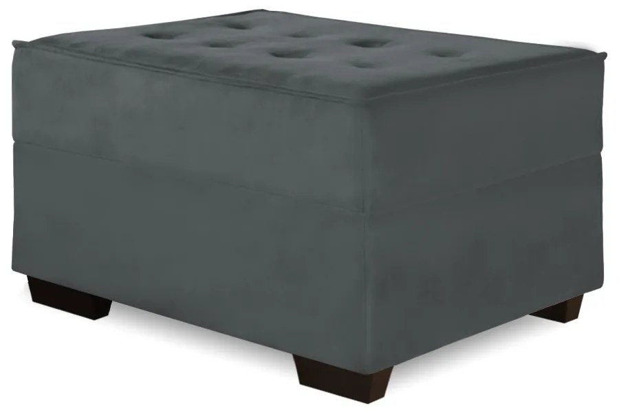 Puff Decorativo Coímbra 60x80 Suede Cinza