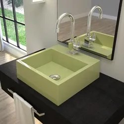 Cuba Pia De Apoio Para Banheiro Quadrada Veneza Q395 Verde Acqua C08 -