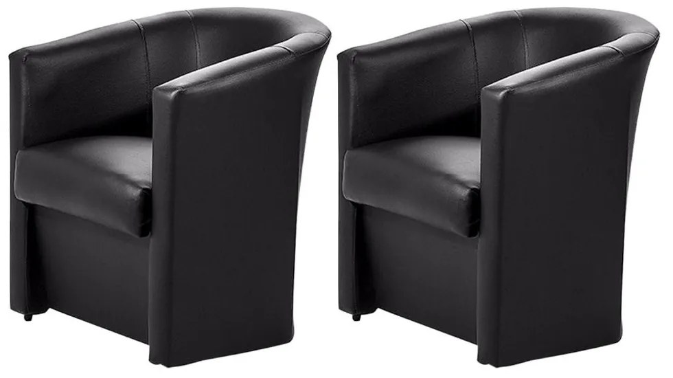 KIT 2 Poltronas Cadeira Ferradura Salão Beleza Espera Preto