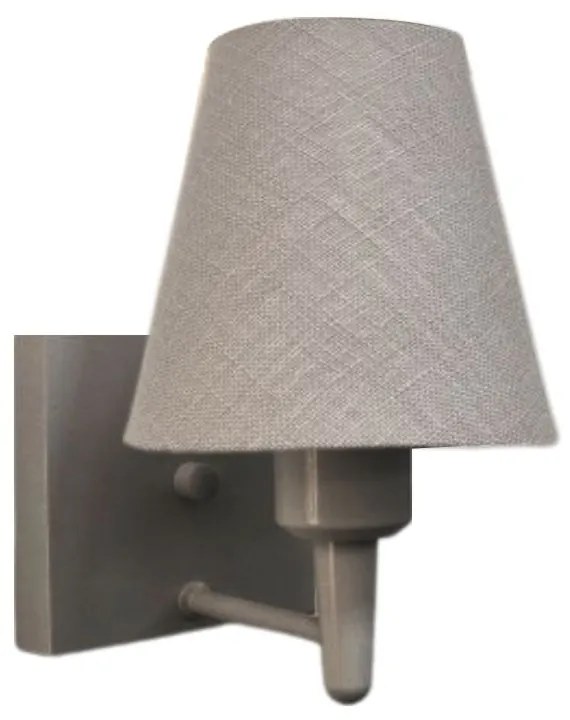 Arandela Quadrada Md-2034 Cinza Cúpula em Tecido Cone Rustico Cinza - Bivolt