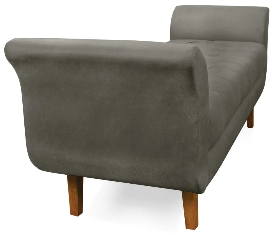Recamier Olinda Suede 160 cm Pés Chanfrado Castanhos - D'Rossi - Grafite