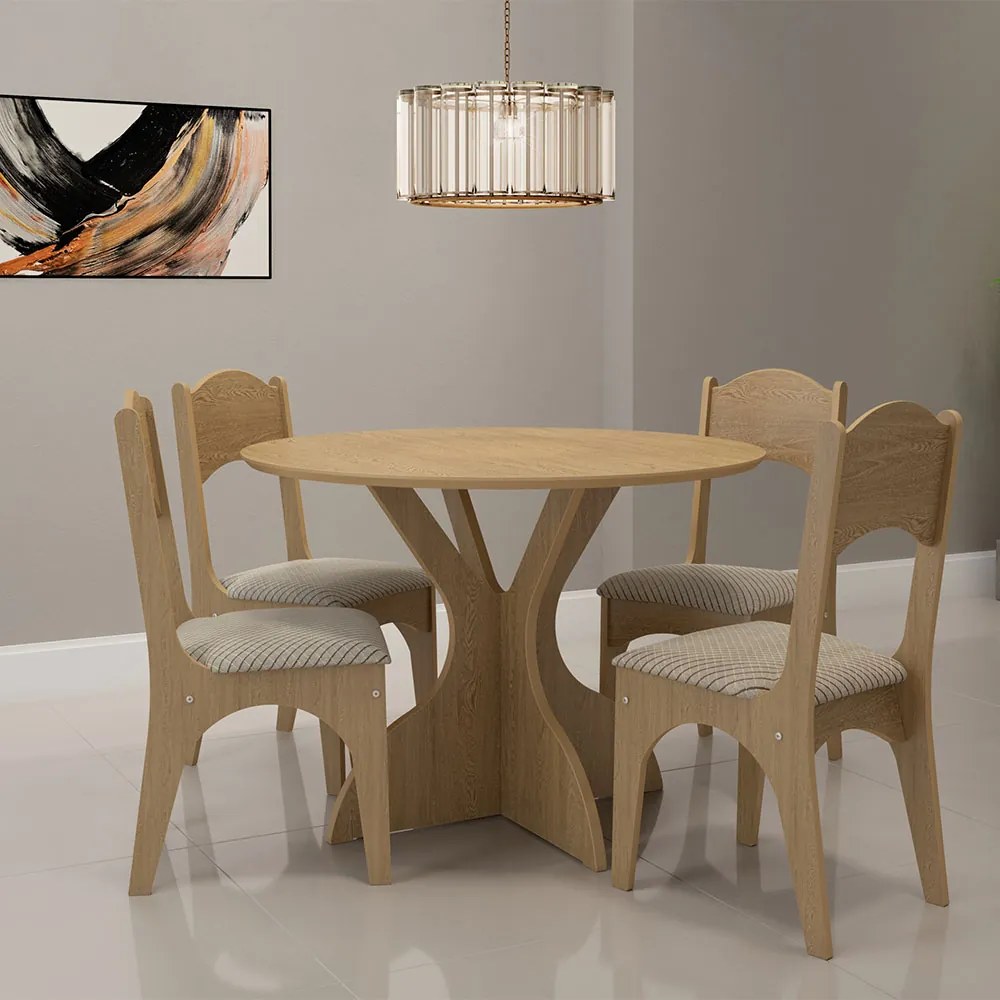 Mesa de Jantar Redonda Isabelle Carvalho 105 cm - D'Rossi