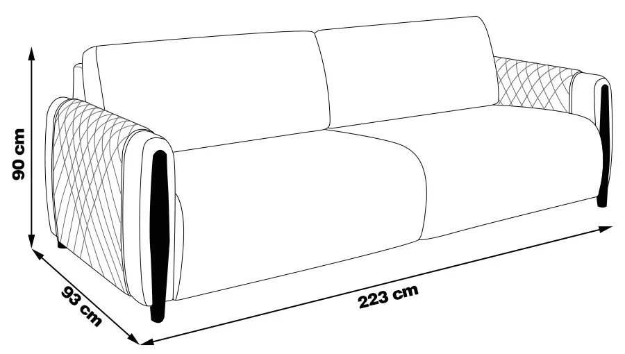 Sofá Decorativo 3 Lugares 223cm Maceió Veludo Azul Marinho G45 - Gran Belo