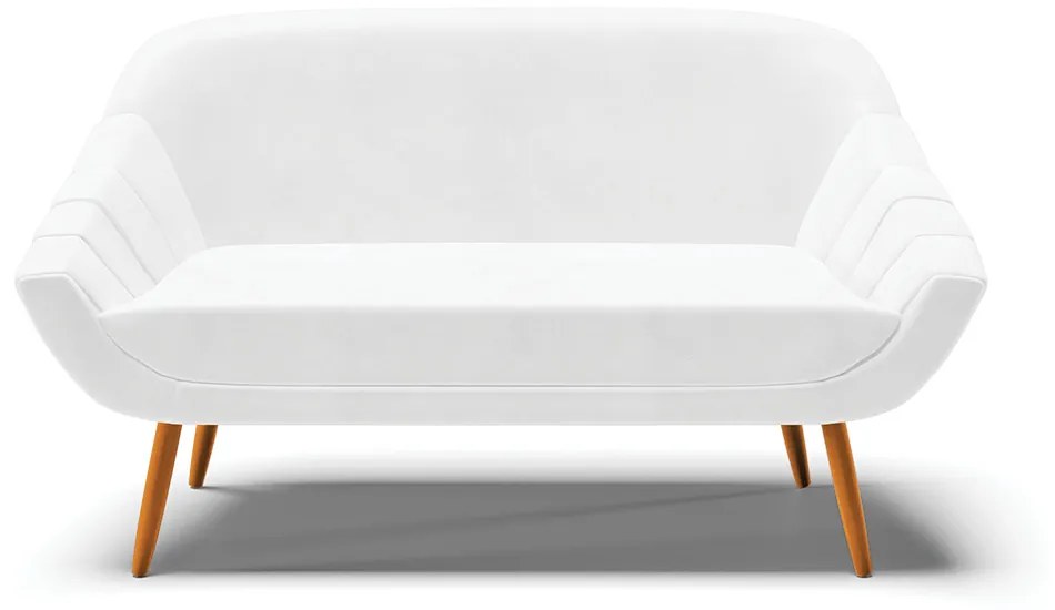 Namoradeira 02 Lugares Giovana Corano Pés Palito Castanho - Indo Decorar - Branco