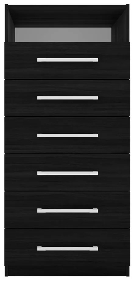 Cômoda Madri Multiuso Organização 6 Gavetas Premium Preto