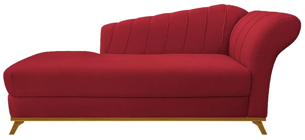 Recamier Vanessa 185cm Lado Esquerdo Suede Vermelho - ADJ Decor