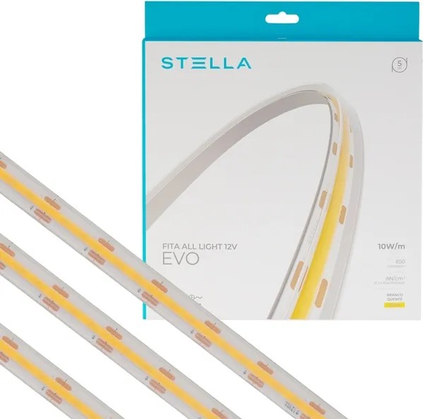 Fita De Led 10W Por Metro 12V 3000K 5M Ip67 All Light Evo