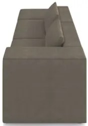 Sofá 5 Lugares 363cm Com Puff Esquerdo Fay Veludo Marrom Z55 - Mpozena