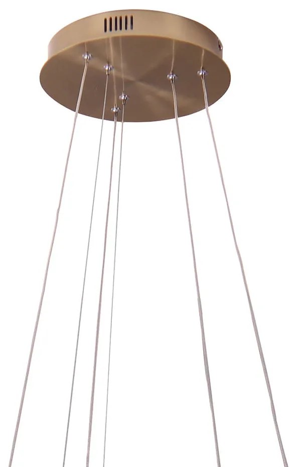 Pendente Oca Aros Duplo Ø80X4Cm / Ø60X4Cm Led 74W 3000K Bivolt | Bella... (Dourado)