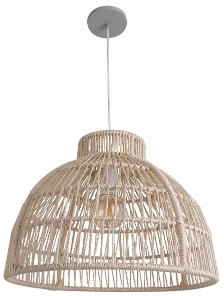 Pendente Natural Bege Sisal E Aluminio E27 10w 51cm