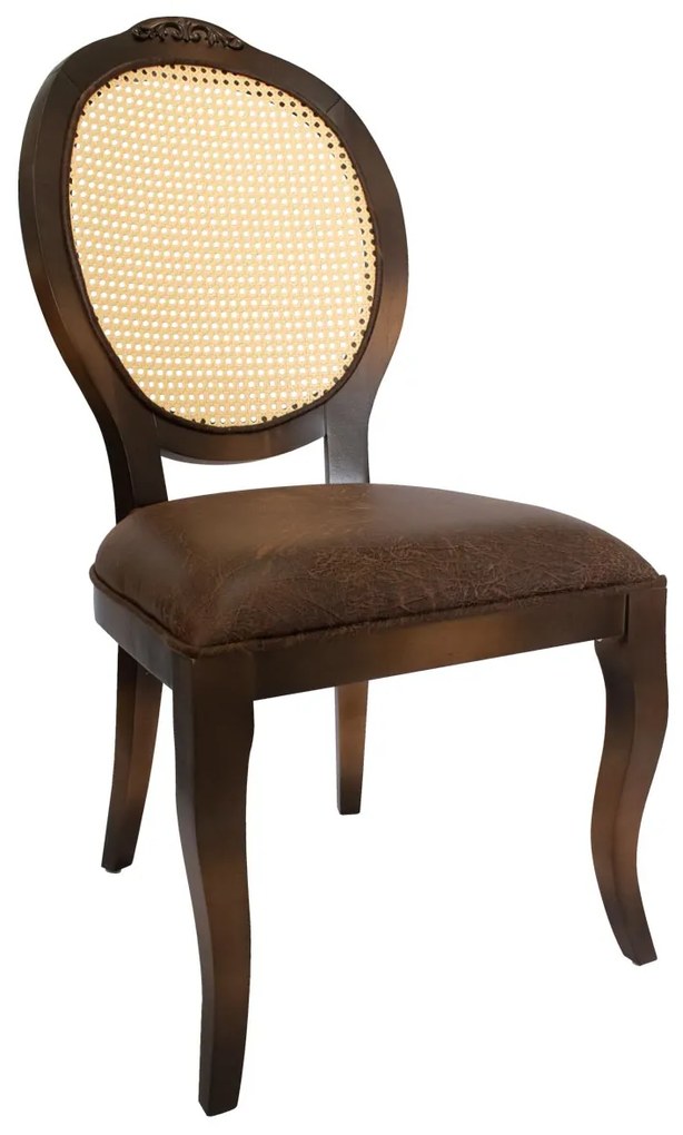 Cadeira Medalhão Lille com Palha Cor Natural - Vintage Provençal Kleiner