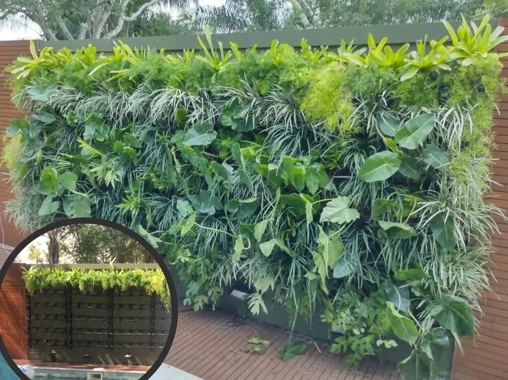 Jardim Vertical M&oacute;dulo Suporte Duplo Para Vaso Interno Externo
