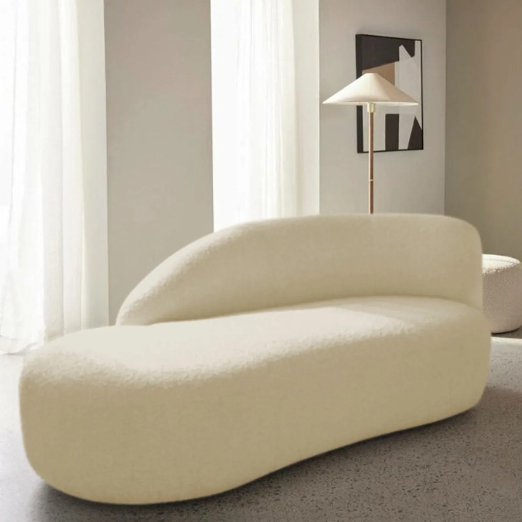Divã Recamier Curvo Luna 140cm Lado Esquerdo Suede - ADJ Decor