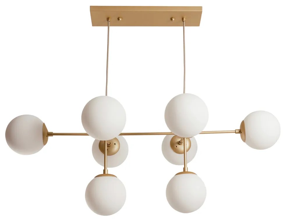 Pendente Torre 58X88X31Cm 8Xg9 Metal E Globo Ø12Cm - Usina 16761/8 (FN-F - Fendi Fosco, CLEAR)