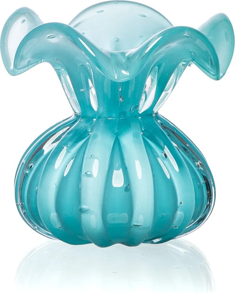 Vaso Murano Trouxinha Ferrara P   Amazonita