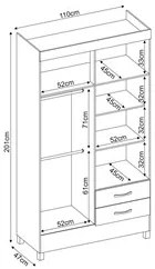 Guarda Roupa Flex 4 Portas 2 Gavetas Astro D02 Branco/Rosa/Branco - Mp