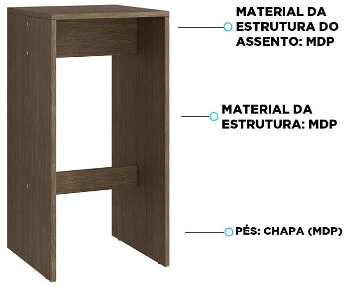 Conjunto 2 Banquetas Altas Multiuso Em Mdp - Ameixa Negra