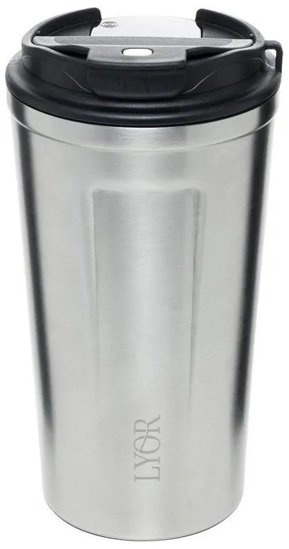 Copo Térmico de Aço Inox com Tampa e Termômetro