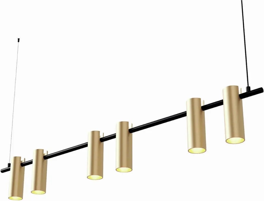 Pendente Tube Transpass Em Par 5,7X16,7X120Cm Alumínio 06Xmr16 - Qimpo... (PRETO)
