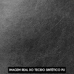 Poltrona Sala Pé Metal Preto Kit 2 Ana Sintético PU Preto - Ibiza