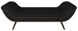 Puff Recamier Calçadeira 160cm Pés Palito Madeira Vêneto Z37 Veludo Pr