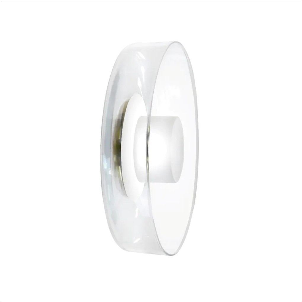Arandela Bol Ø25,5X09Cm Vidro E Metal Alumínio 01Xled 5,5W 2700K - Old... (COBRE FOSCO, CRISTAL (Transparente))