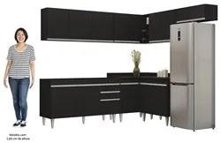 Armário de Cozinha Modulado de Canto 7 Peças CP22 Balcão sem Tampo Pre