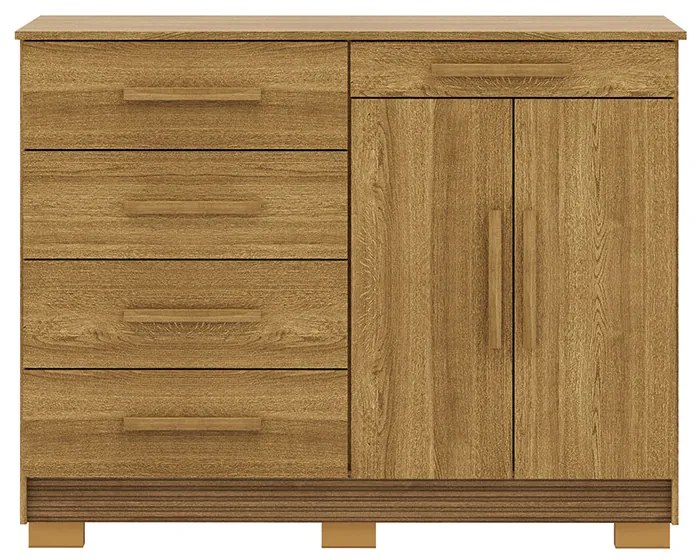 Cômoda Sapateira Batel 5 Gavetas 2 Porta de Bater com Prateleira Nature G98 - Gran Belo