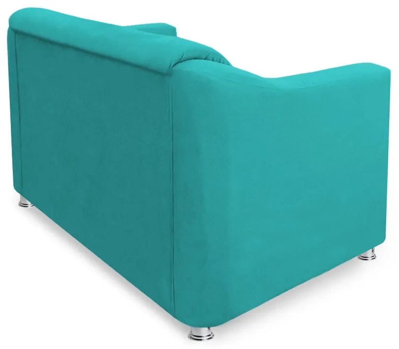 Namoradeira Cecilia 2 Lugares Suede Azul Tiffany 1,20 m Decorativa Sala Recepção