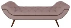 Puff Recamier Calçadeira 160cm Pés Palito Madeira Vêneto Z37 Veludo Ro