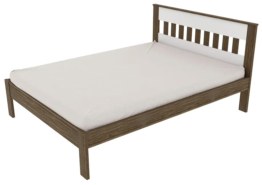 Cama de casal MDP CM8007 Nogal/Branco G69 - Gran Belo | BIANO