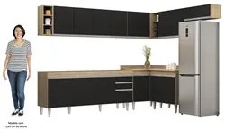Armário de Cozinha Modulado de Canto 8 Peças CP25 Balcão sem Tampo Cas