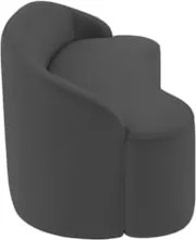 Sofá 3 Lugares para Sala de Estar Living 210cm Theo D06 Veludo Cinza -