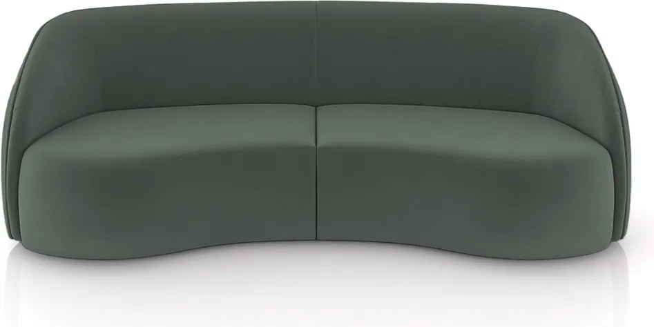 Sofá Decorativo Sala de Estar Bipartido 318cm Clarke Veludo Grafite G45 - Gran Belo